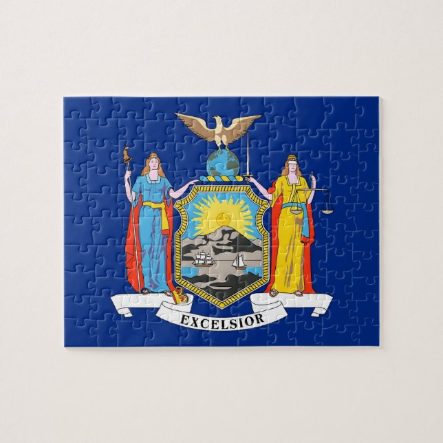 Puzzle mit der Flagge des New Yorker Staat (Horizontal)