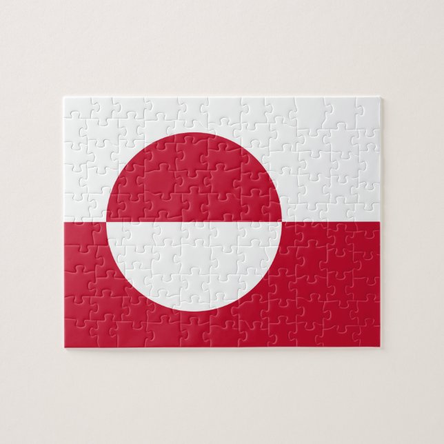 Puzzle mit der Flagge Grönlands (Horizontal)