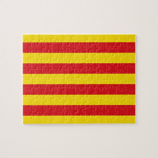 Puzzle mit der Flagge Kataloniens, Spanien (Horizontal)