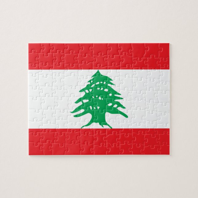 Puzzle mit der Flagge Libanons (Horizontal)