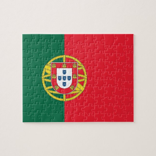 Puzzle mit der Flagge Portugals (Horizontal)
