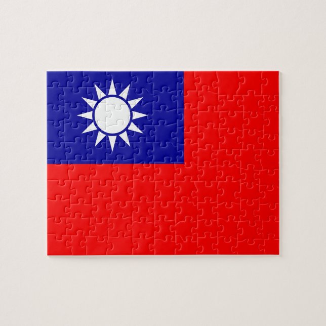 Puzzle mit der Flagge Taiwans (Horizontal)