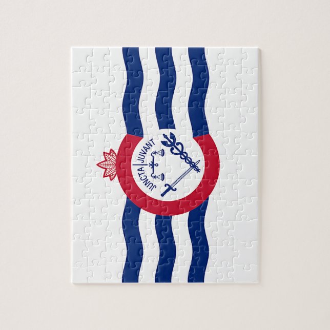Puzzle mit der Flagge von Cincinnati Stadt (Vertikal)