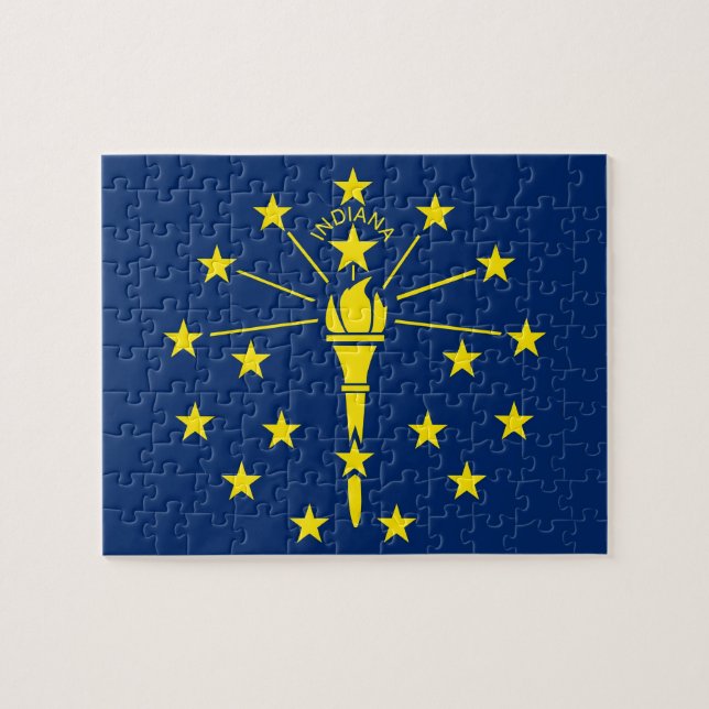 Puzzle mit der Flagge von Indiana Staat (Horizontal)