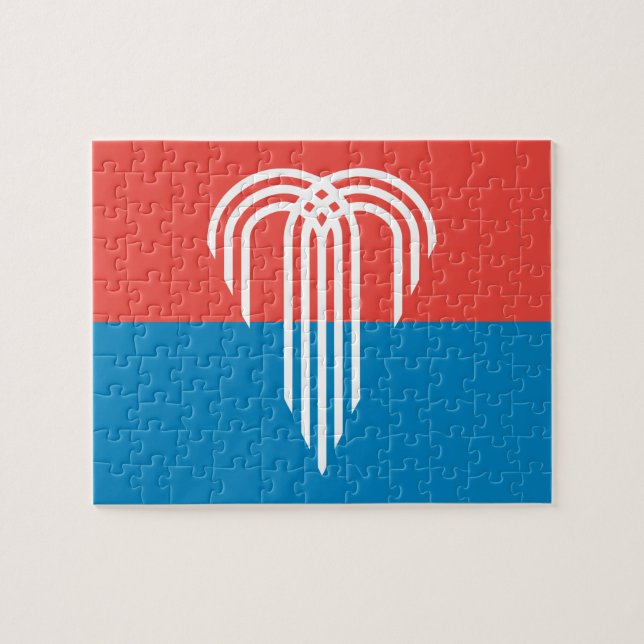 Puzzle mit der Flagge von Kansas City, Missouri (Horizontal)