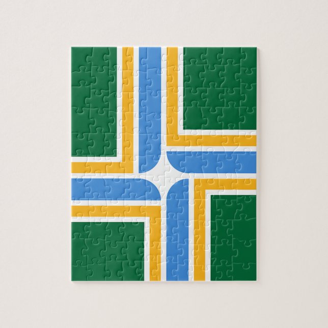 Puzzle mit der Flagge von Portland City (Vertikal)