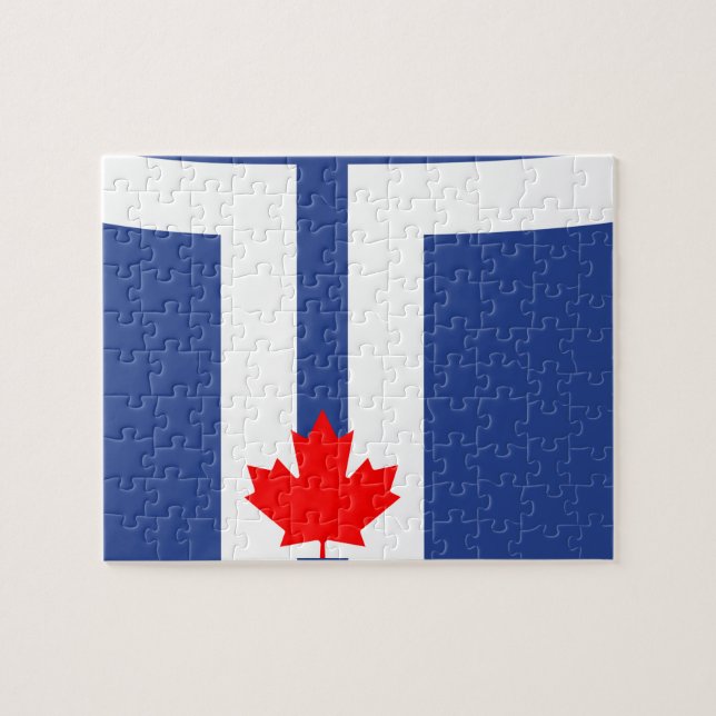 Puzzle mit der Flagge von Toronto, Ontario (Horizontal)