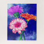 Puzzle mit drei Farben Gerberas<br><div class="desc">Schöne Drei-Farben-Gerberas-Sammlung Migned Art Zeichn</div>
