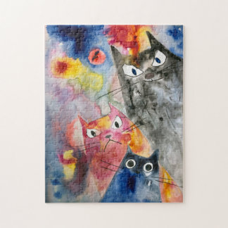 Puzzle mit drei Katzen