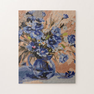 Puzzle mit Farbeffekt in blau