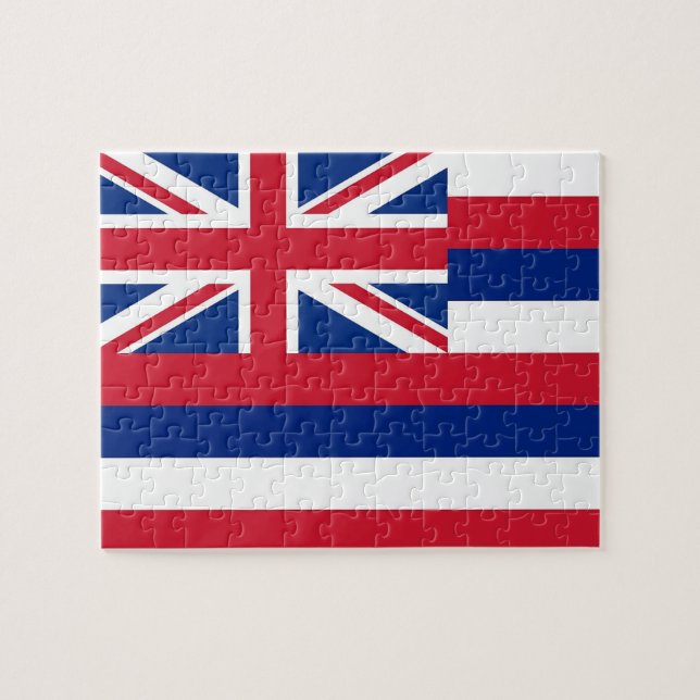 Puzzle mit Flagge des Hawaii-Staat (Horizontal)