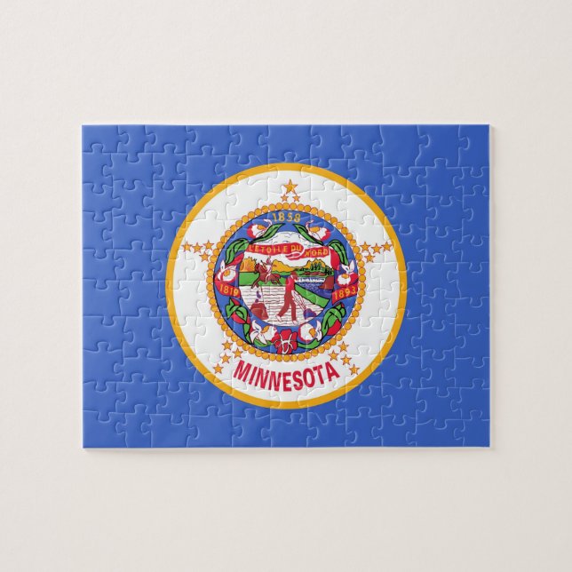 Puzzle mit Flagge des Minnesota-Staat (Horizontal)