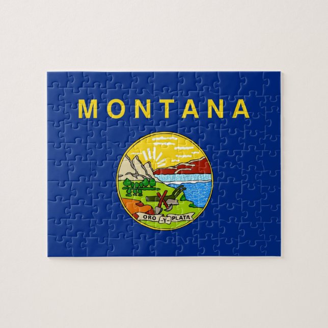 Puzzle mit Flagge des Staat Montana (Horizontal)