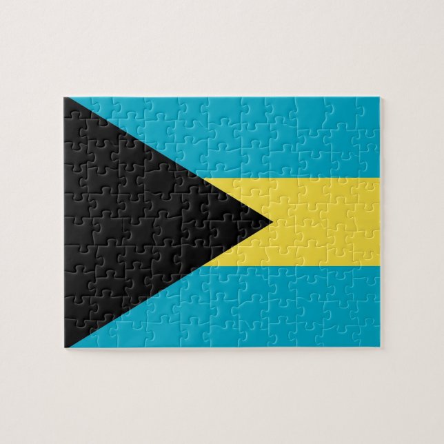 Puzzle mit Flagge von Bahamas (Horizontal)