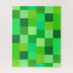 Puzzle mit grünen Farbblöcken