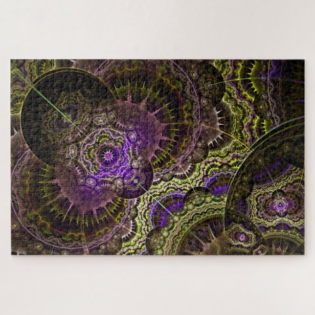 Puzzle mit lila Fraktal (Horizontal)