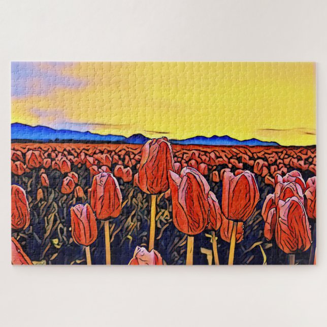Puzzle mit rotem Tulip-Feld (Horizontal)