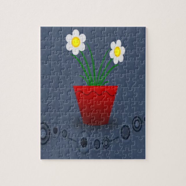 Puzzle mit roter Blume für alle (Vertikal)