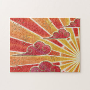 Puzzle mit Sonnenuntergang