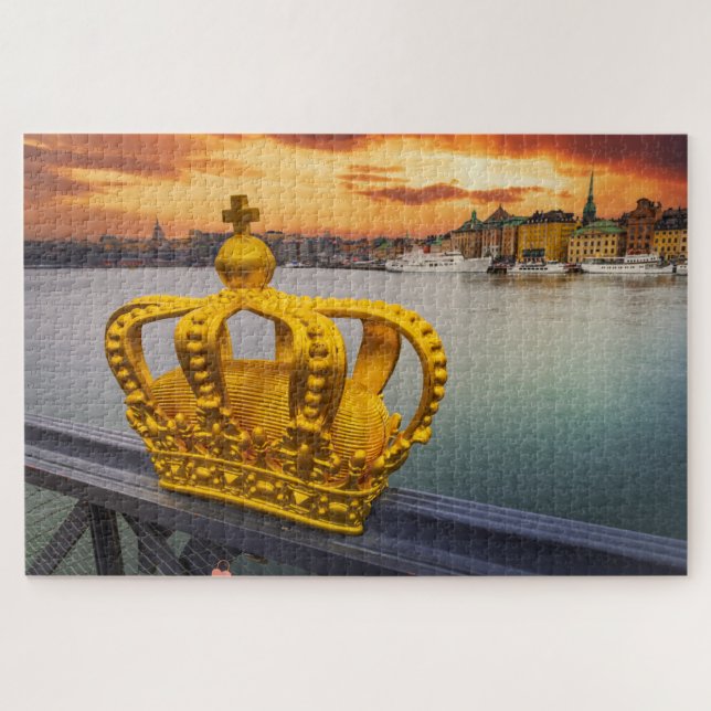 Puzzle mit Stockholmer Sonnenuntergang, Schweden (Horizontal)