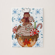 Puzzle mit Süßigkeiten und Lebkuchen