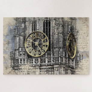 Puzzle mit Vintagem Uhrturm