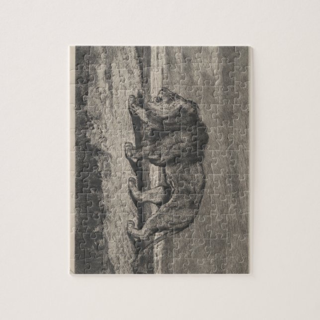 Puzzle mit Vintager Löwenkarte (Vertikal)