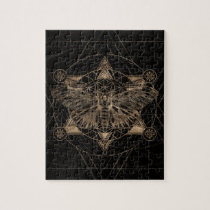 Puzzle Mite majestueuse dans la géométrie sacrée - noir