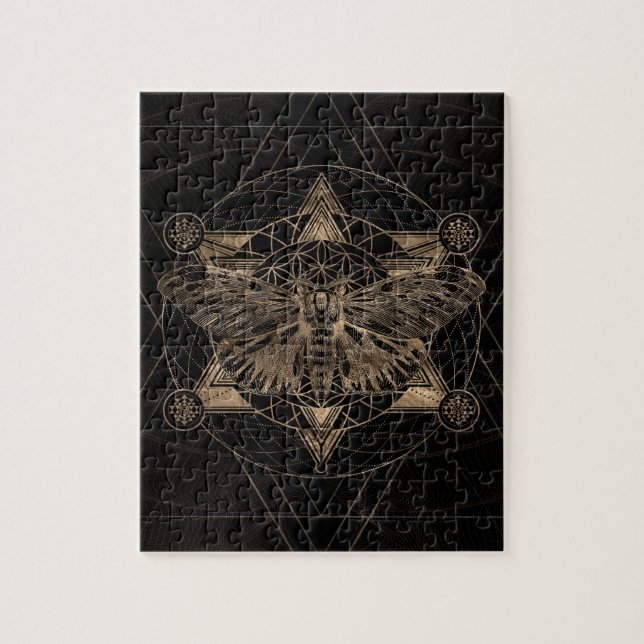 Puzzle Mite majestueuse dans la géométrie sacrée - noir (Vertical)