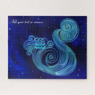 Puzzle Modern horoscope astrology Aquarius zodiac sign,