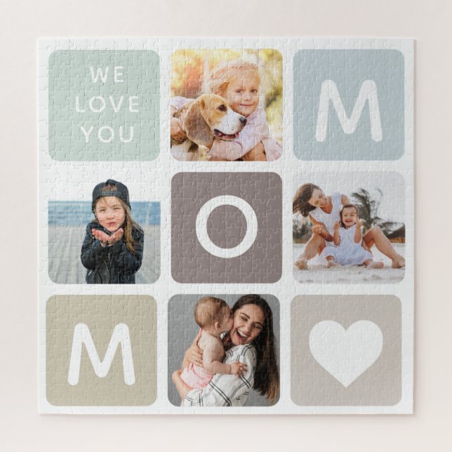 Puzzle Modern MOM Photo Collage Fête des Mères Famille mi (Vertical)