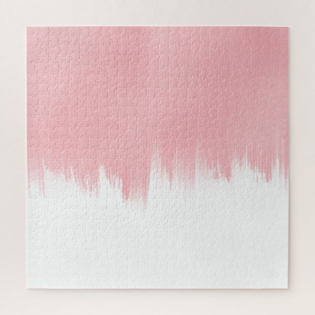 Puzzle Modern Pink Brush strokes white Design (Vertical)