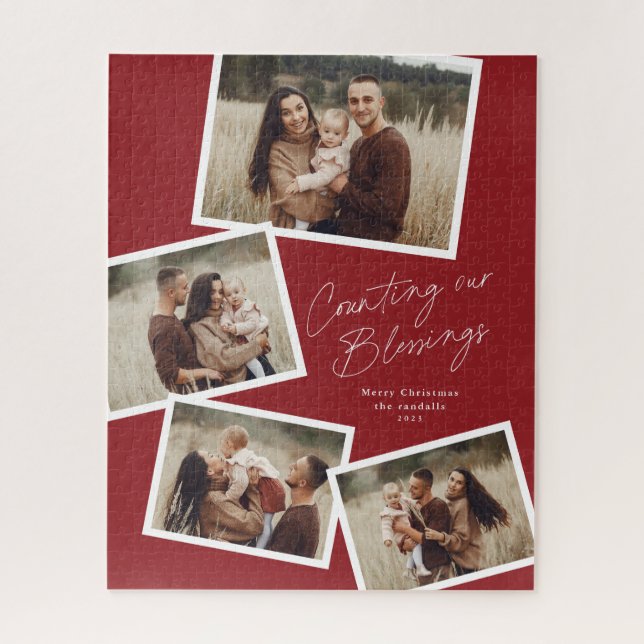 Puzzle Modern Script Photo Collage Noël religieux (Vertical)