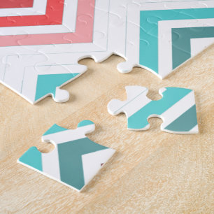 Puzzle Modern, trendy, colorful chevron zigzag