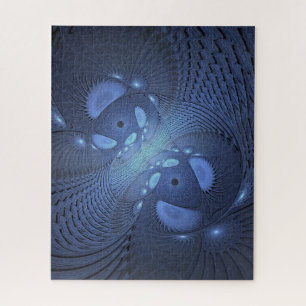 Puzzle Moderne Abstrait tendance Dusk Blue Fractal Art