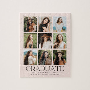 Puzzle Moderne Blush 9 Photo Collage Graduation