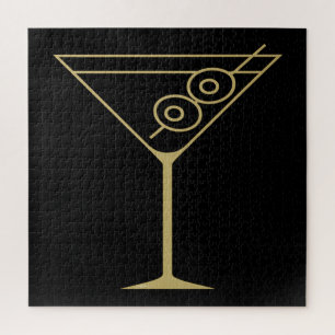 Puzzle Moderne de milieu de siècle Or 2 Martini olive