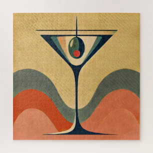 Puzzle Moderne du milieu du siècle "vague de martini aux