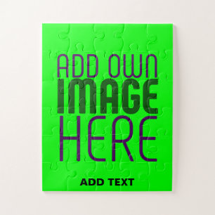 PUZZLE MODERNE ÉDITABLE NEON GREEN IMAGE MODÈLE TEXTE