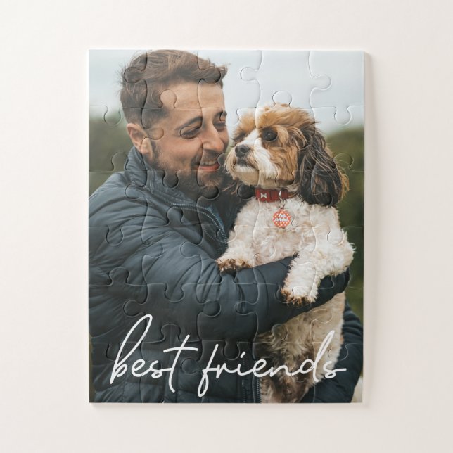 Puzzle Moderne Meilleurs amis Chien Man (Vertical)