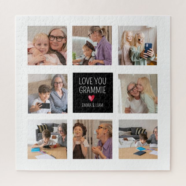 Puzzle Moderne Simple Grand-Mère Coeur 8 Photo Collage pe (Vertical)