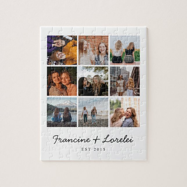 Puzzle Moderne tendance Best Friends Besties Photo Collag (Vertical)