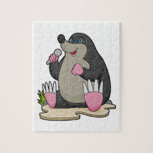 Puzzle Mole en chanteur avec microphone