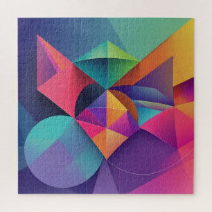 Puzzle monde de géométrie colorée