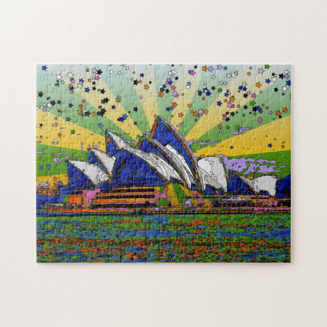 Puzzle Monde psychédélique : Sydney Australie Skyline A2 (Horizontal)