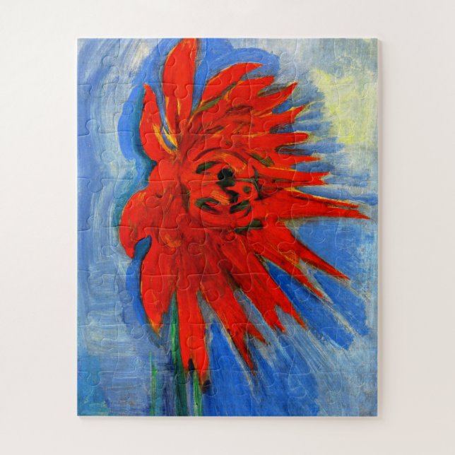 Puzzle Mondrian - Chrysanthème rouge (Vertical)