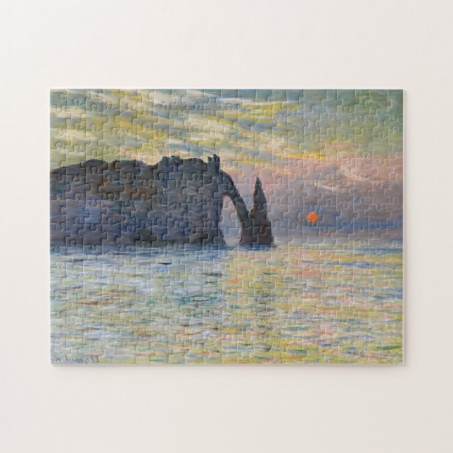 Puzzle Monet - Le Manneport, Falaise à Etretat, coucher d (Horizontal)