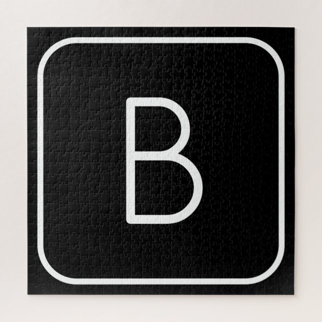 Puzzle Monogram de Styled | White & Black (Vertical)