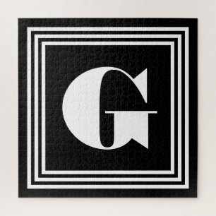 Puzzle Monogramme 3 trames en gras Noir et blanc