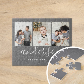 Puzzle Monogramme de famille moderne 3 Collage photo